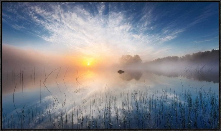 "Reflection" Framed Canvas Giclee by Martin Lutz, 37x22"