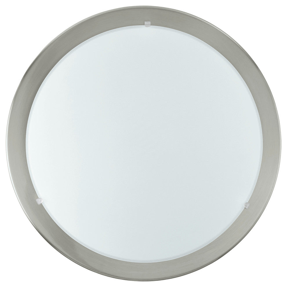 Eglo 1x100w Ceiling Light W/ Matte Nickel Finish & Satin Glass - 82942A