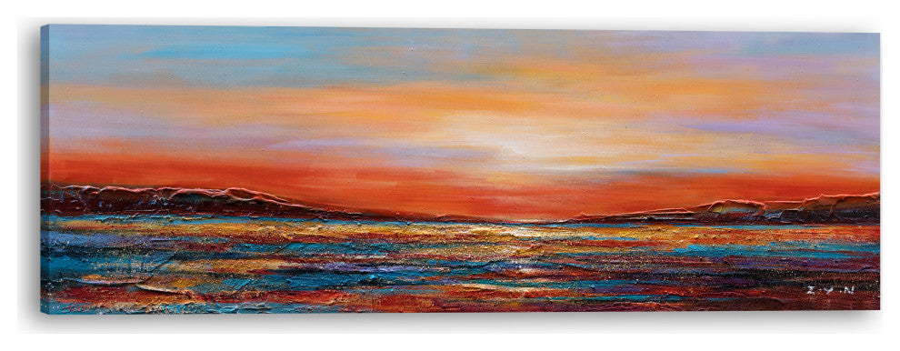 "Sunset Dreams II" Hand Painted Canvas Art, 60"x20"