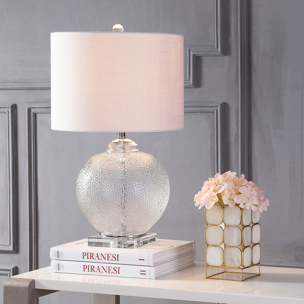 Avery 24" Glass and Crystal Table Lamp, Clear