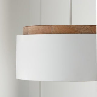 Capital Lighting 350912 Liam 18"W Wood Pendant - Light Wood / White