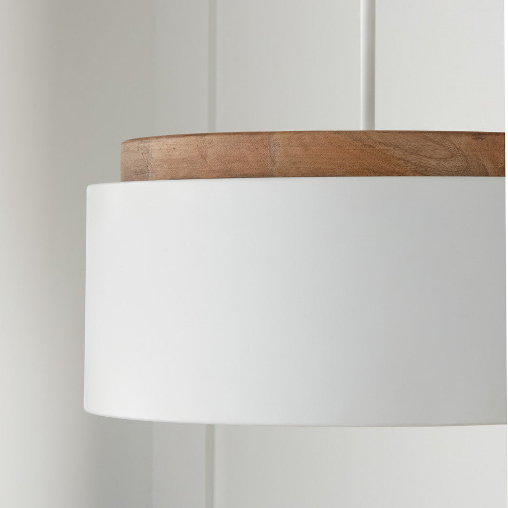 Capital Lighting 350912 Liam 18"W Wood Pendant - Light Wood / White