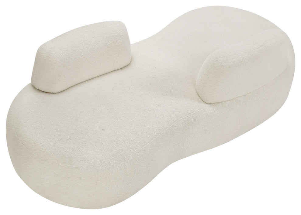 Argyle Upholstered Chaise/Loveseat, Cream, Teddy Fabric