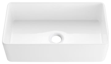 30-inL x 18-inW Farmhouse Apron Front White Ceramic Kitchen Sink