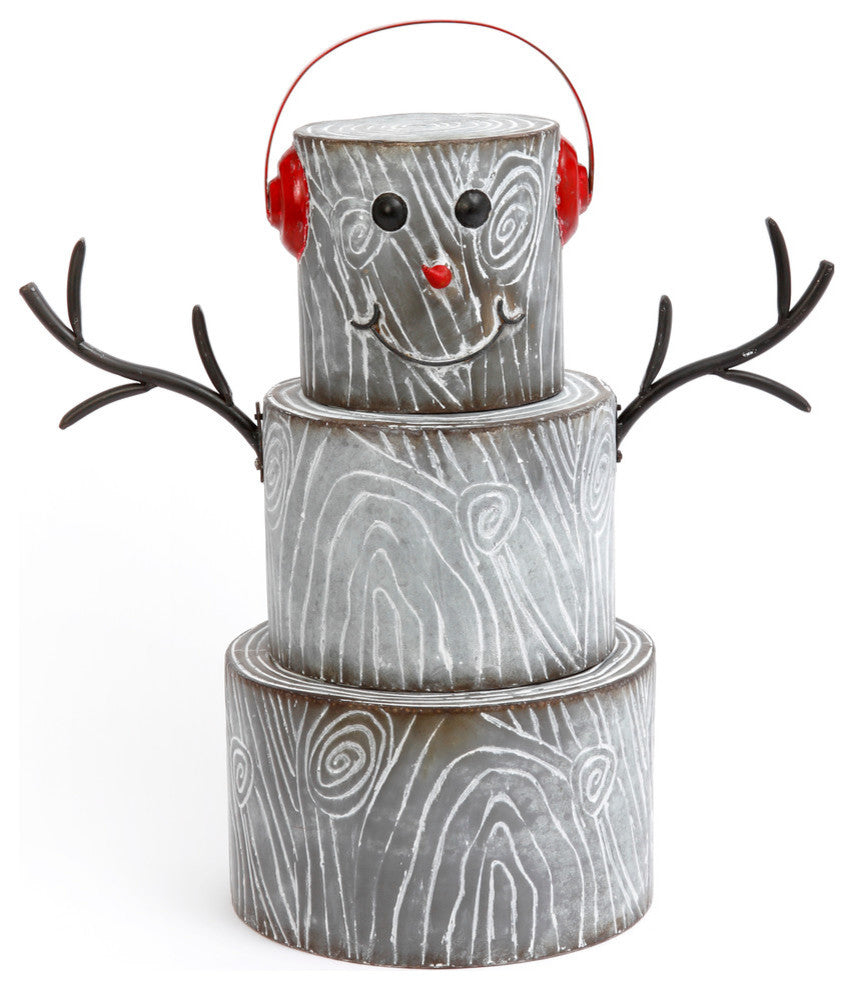 24" High Metal Snowman Figurine