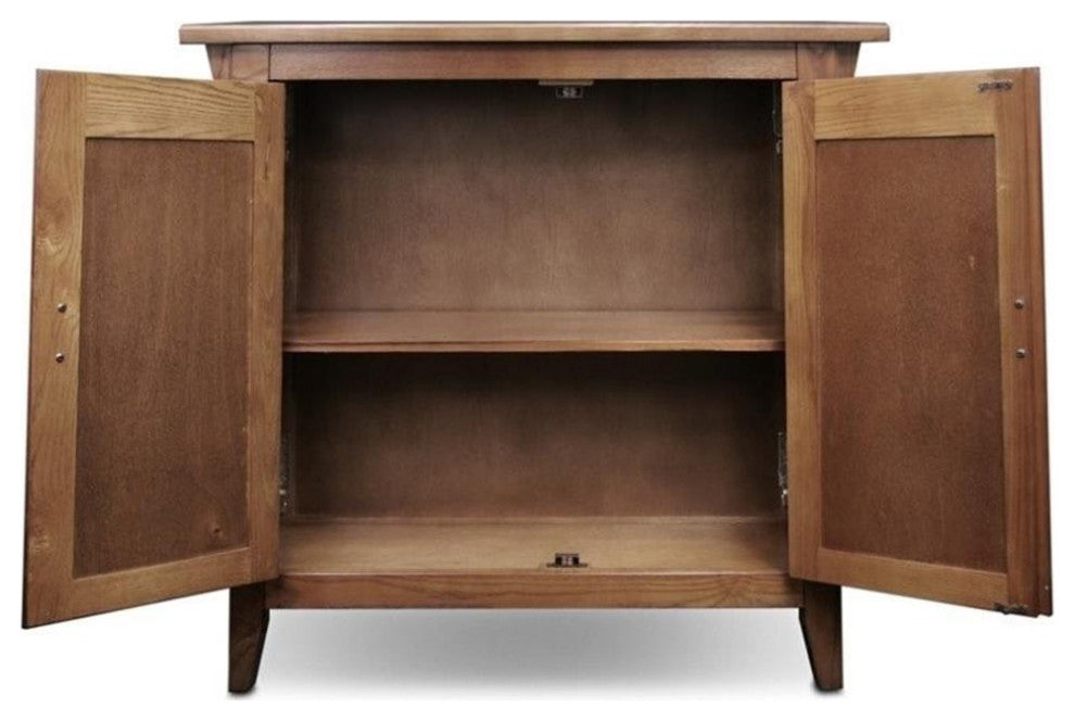 Interior view with doors open, showing shelves; product shot on white background.