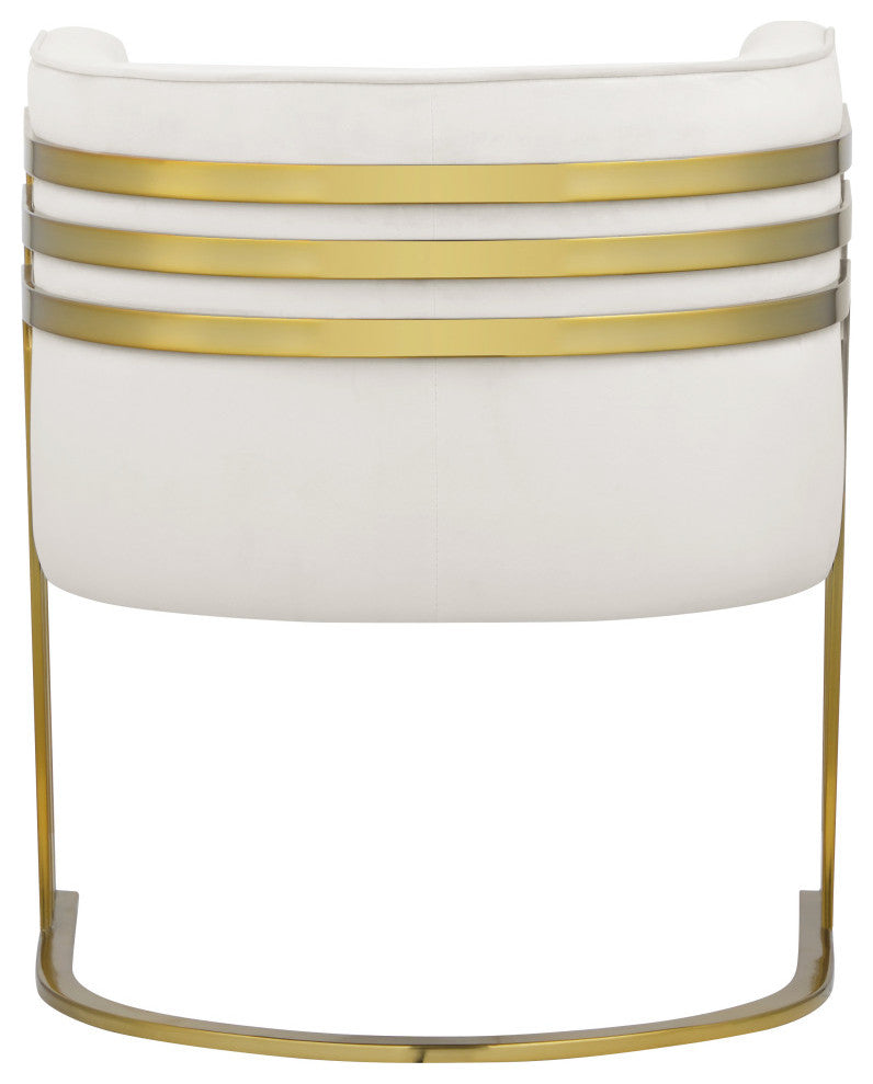 Rays Velvet Upholstered Accent Chair, Cream