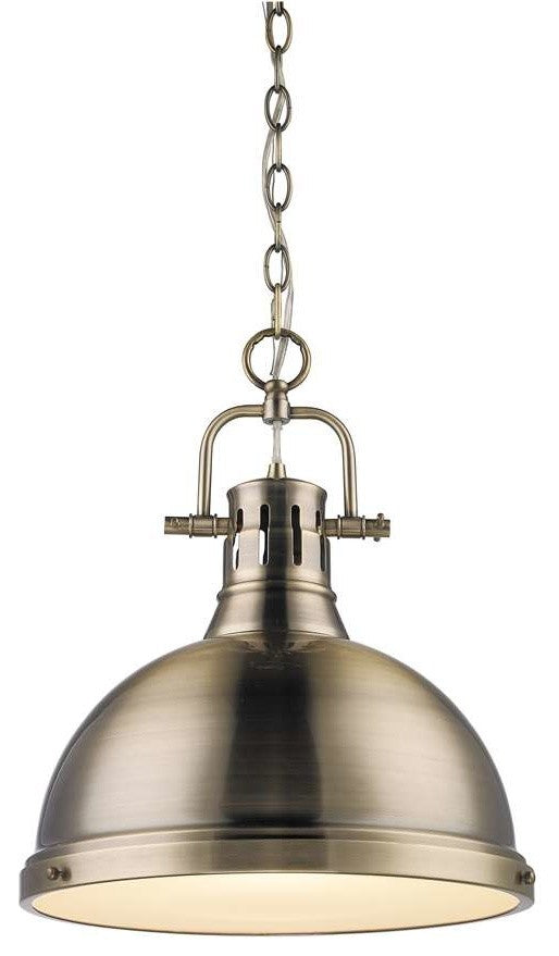 Golden Lighting Duncan Pendant, Aged Brass
