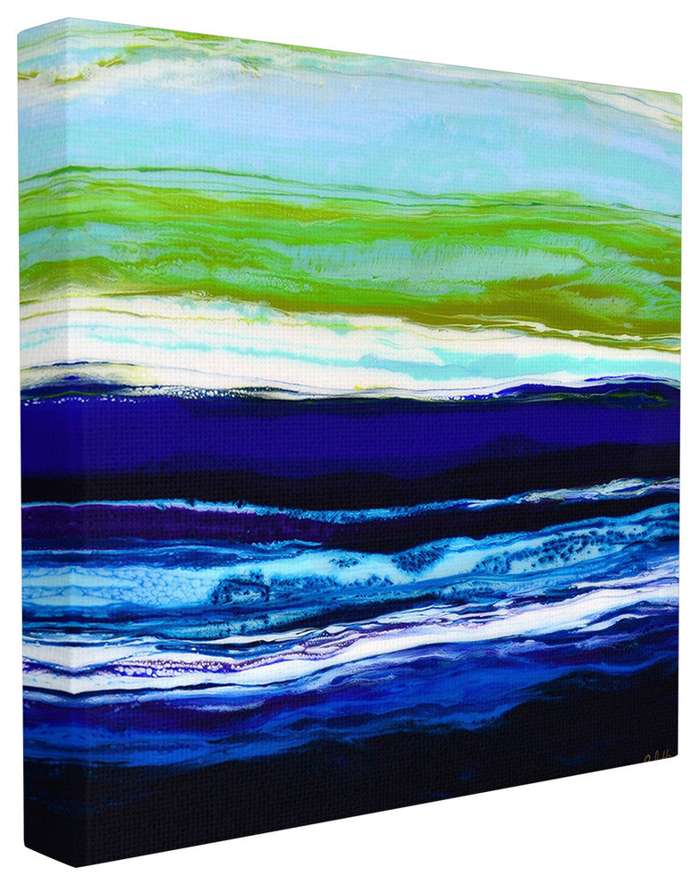 Acrylic Resin Ocean Sea Breeze Air Abstract XL Canvas Wall Art, 30"x30"