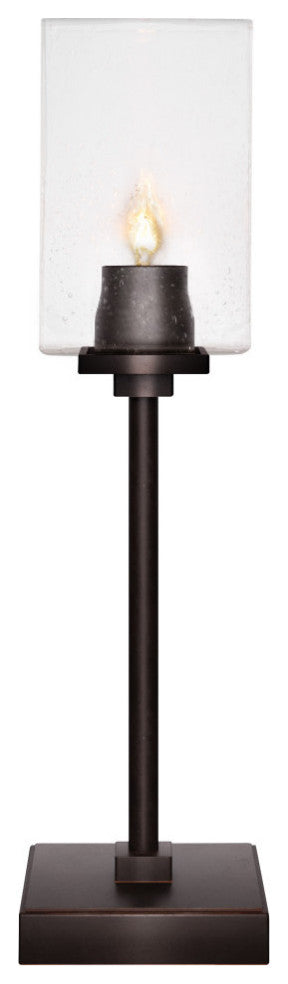 Luna 1-Light Table Lamp, Dark Granite/Square White Muslin