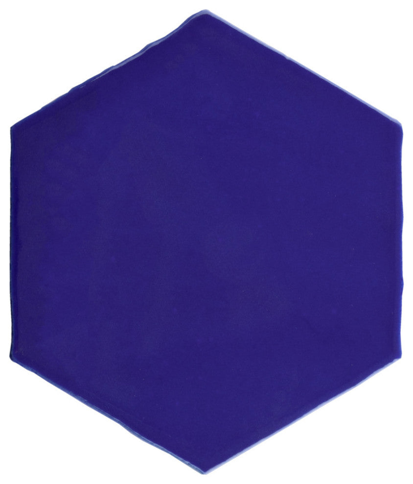 Viva Hex Antic Verde Ceramic Wall Tile, Blue