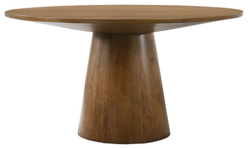 Terra Transitional Round Dining Table Only, Walnut