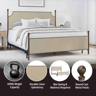 McArthur Metal and Upholstered Bed, Bronze, King