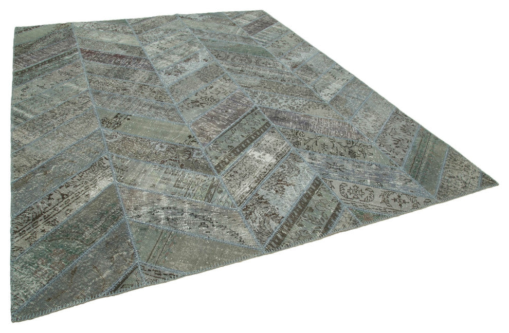 Rug N Carpet - Handmade Turkish 8' 1" x 10' 1" Colorful Patchwork Area Rug
