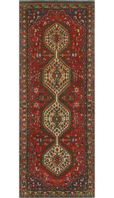 Fine Vintage Distressed Bahira Rust/Ivory Runner, 3'8x9'6