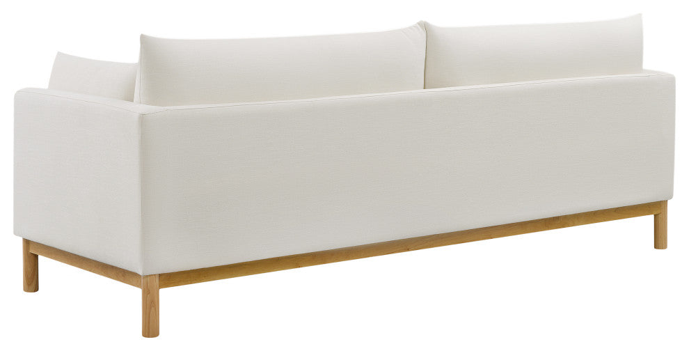 Langham Linen Textured Fabric Upholstered Sofa, Cream