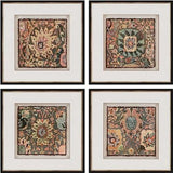 Persian Carpet Artwork, Set of 4, 22"x22"