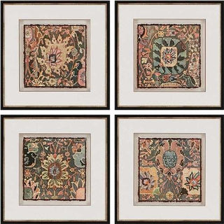 Persian Carpet Artwork, Set of 4, 22"x22"