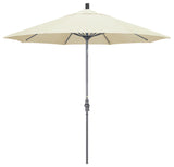 9' Grey Collar Tilt Lift Fiberglass Rib Aluminum Umbrella, Pacifica, Canvas