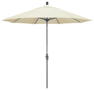 9' Grey Collar Tilt Lift Fiberglass Rib Aluminum Umbrella, Pacifica, Canvas