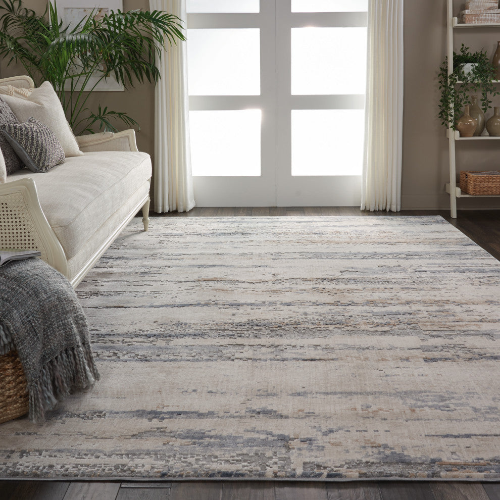 Nourison Rustic Textures 7'10" Round Beige/Grey Modern Indoor Area Rug