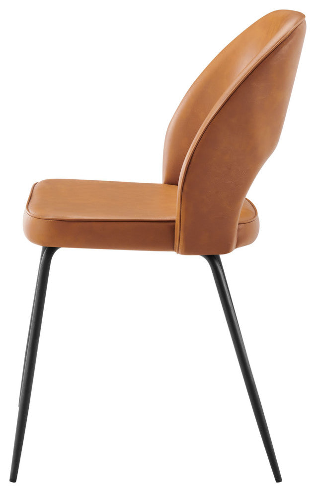 Side Dining Chair, Set of 2, Tan Black, Velvet, Modern, Cafe Bistro Hospitality