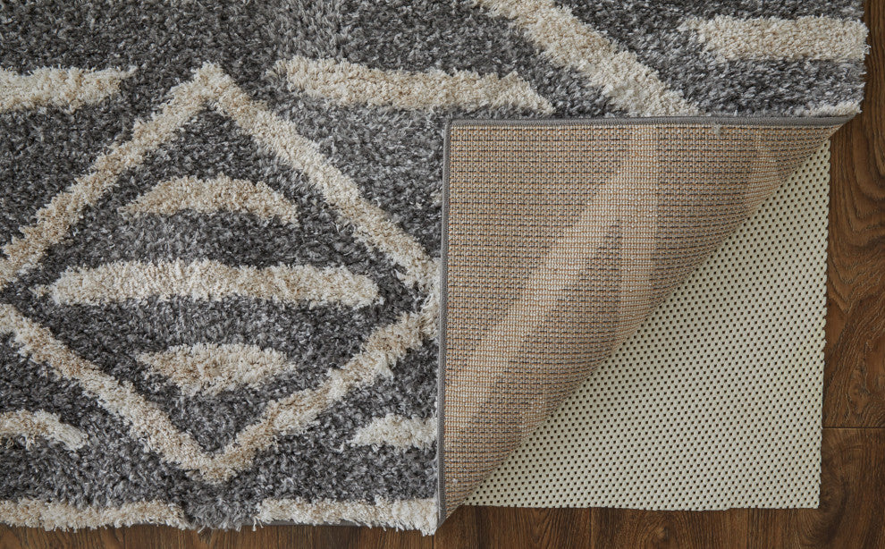 Weave & Wander Caide Contemporary Gray/White Rug, 5'x8'