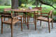 5-Piece Eucalyptus Dining Set With Stacking Chairs