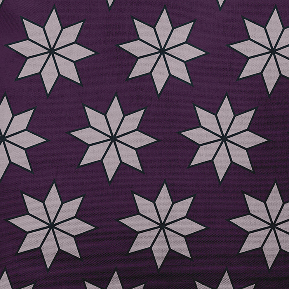 Plum Colored Christmas Stars Christmas Polyester Throw Pillow, 16"x16"