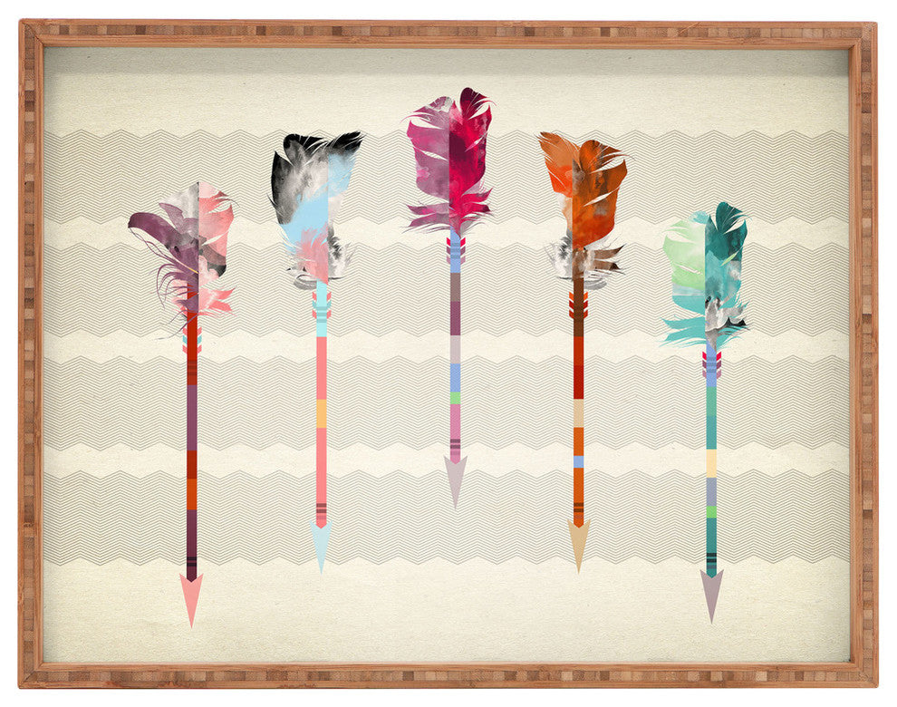 Iveta Abolina Feathered Arrows Rectangular Tray