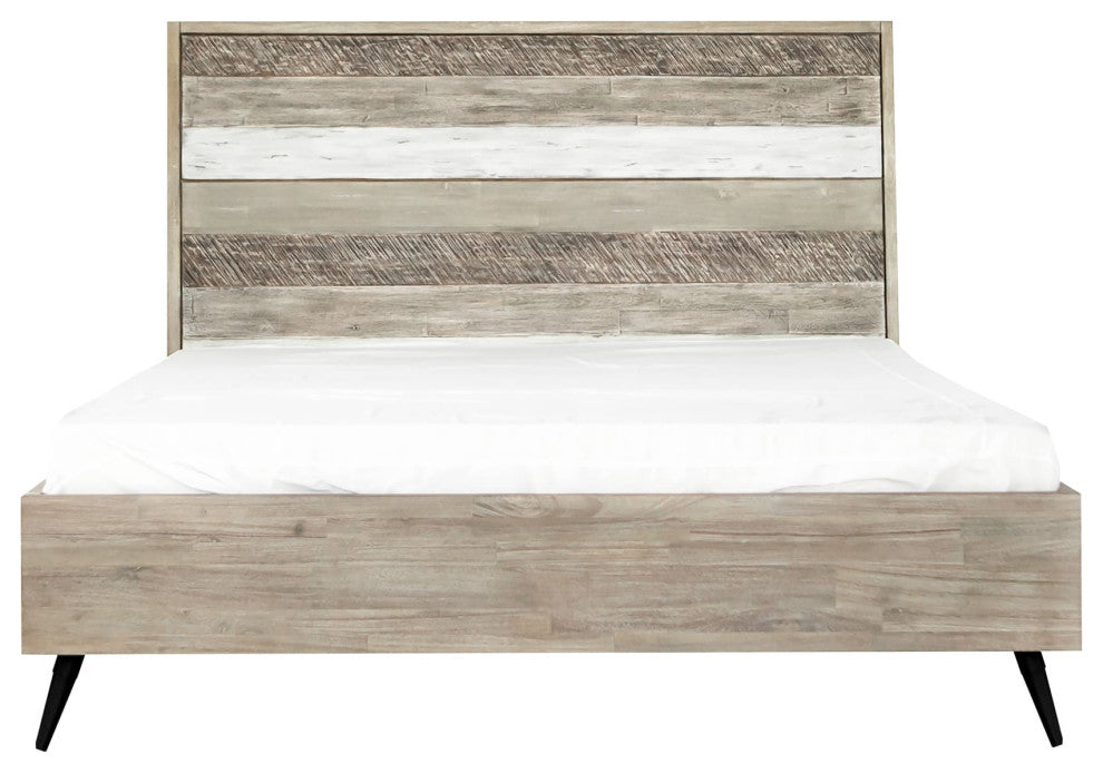 Bridges 3-Piece King Bedroom Set, Two-Tone Acacia Wood