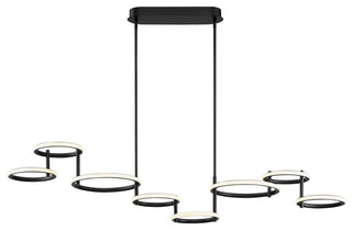 8L LED Chandelier, Matte Black