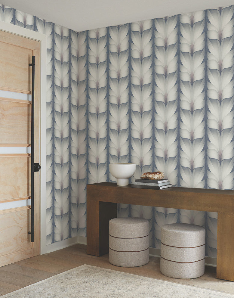 Steel Lotus Light Stripe Wallpaper