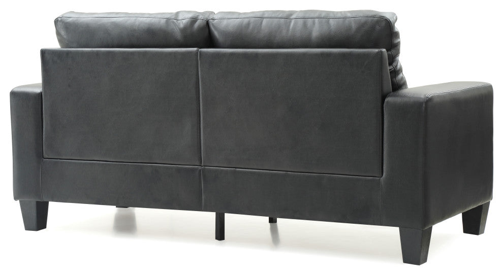 Newbury Faux Leather Modular Sofa, Black
