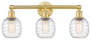 Belfast 3-Light 24" Bath Vanity Light, Satin Gold, Deco Swirl