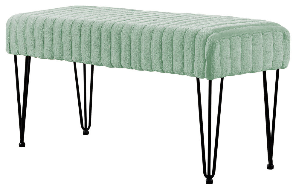 Serenta Super Mink Ottoman, Sea Foam, 46''x16''x22''