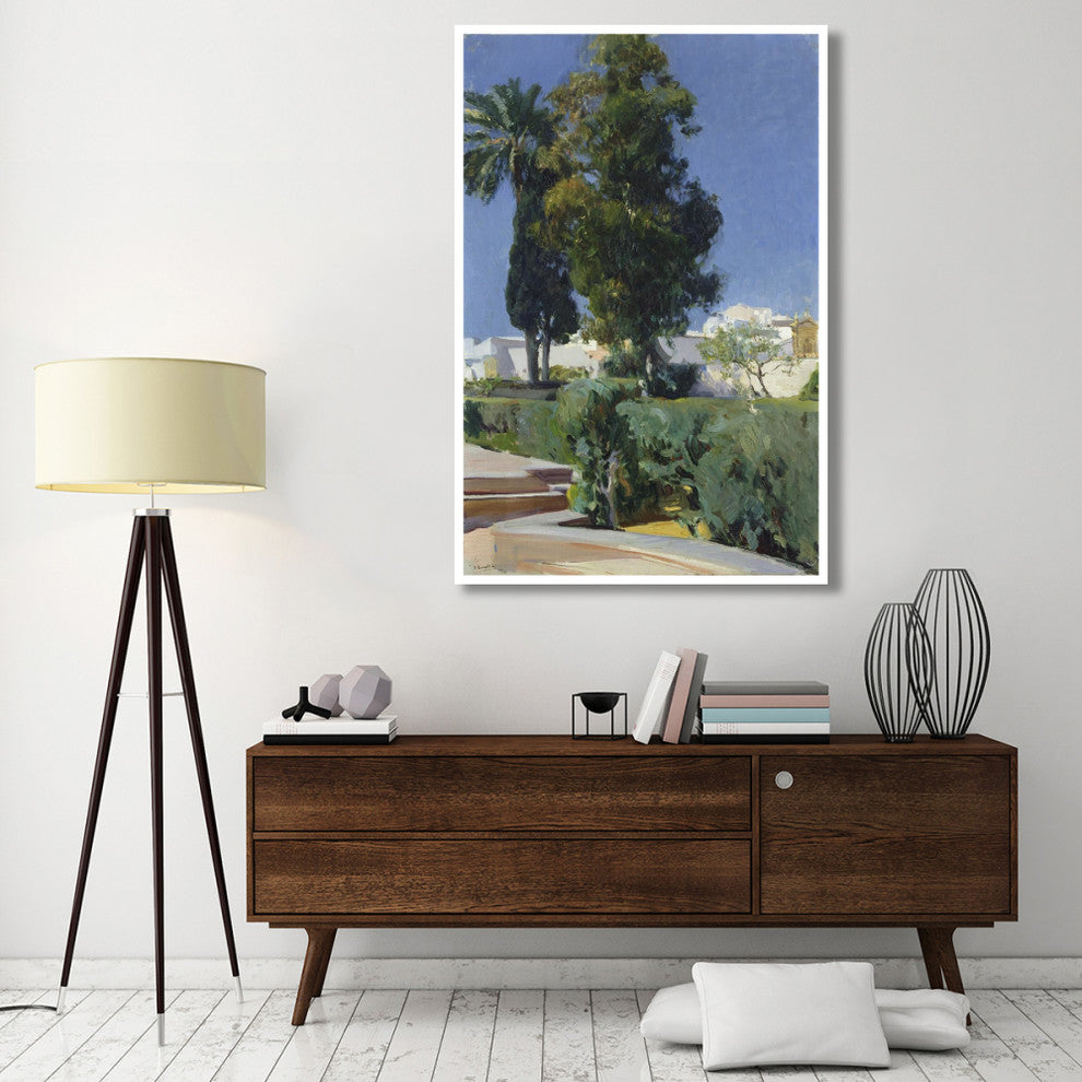 "Corner of the Garden, Alcazar, Sevilla" Paper Art, 42"x62"
