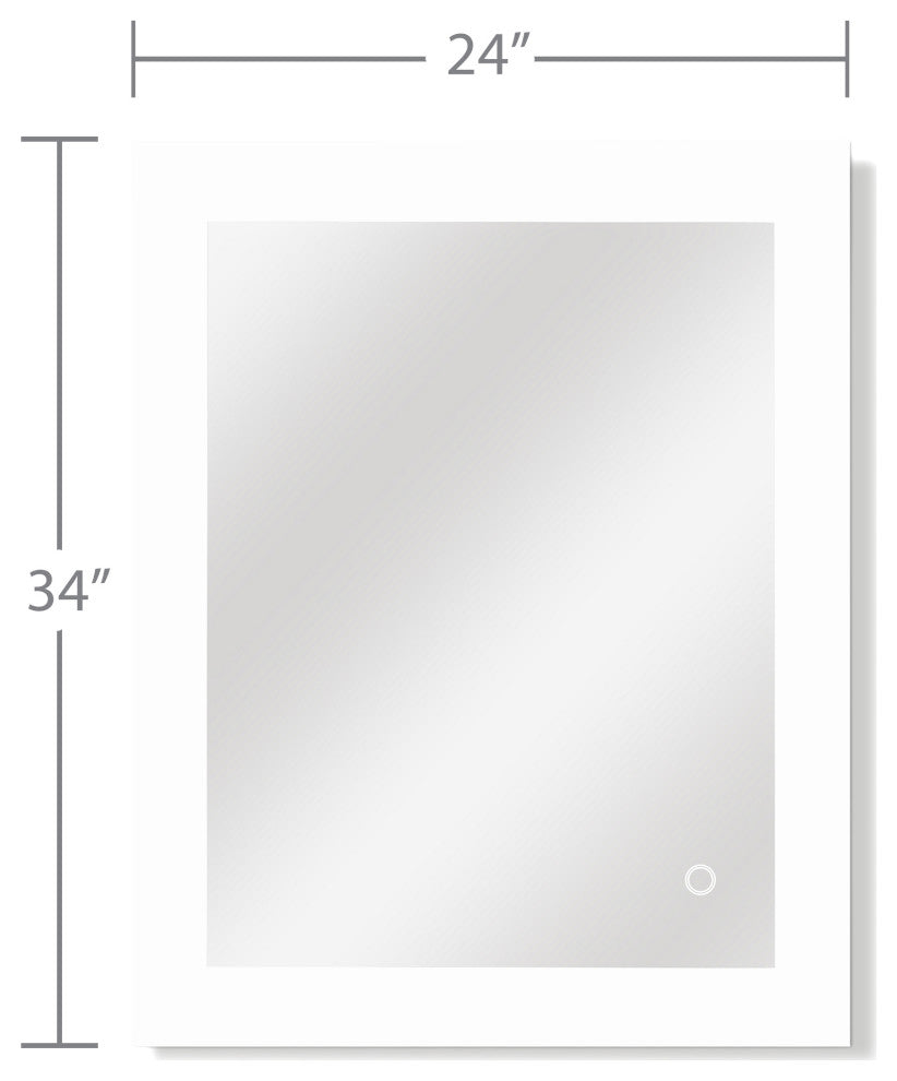 Tri-Color Wall Mounted Backlit LED Bathroom Vanity Mirror