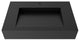 CastelloUSA Pyramid Solid Surface Wall Mounted Ramp Basin Sink, Black, 30", Standard