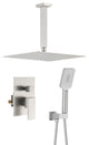 Ceiling Mounted 2-Function Shower System, Rough, Valve, Brushed Nickel