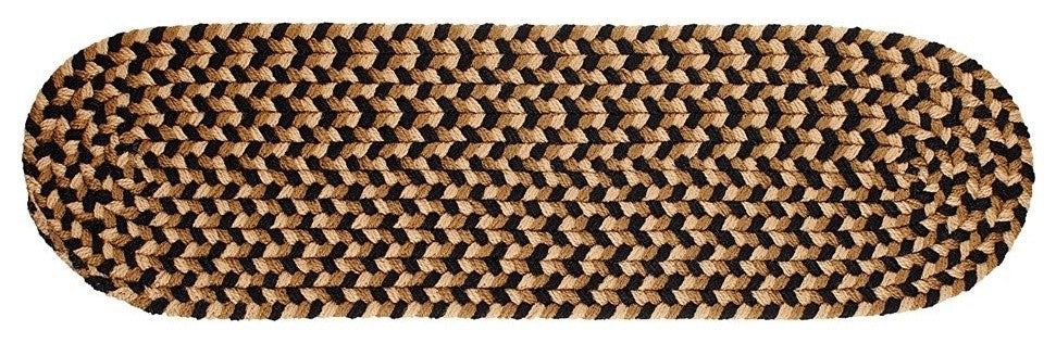 Rhody Rug Mayflower Stair Tread Rug, Natural Earth, 8"X28"
