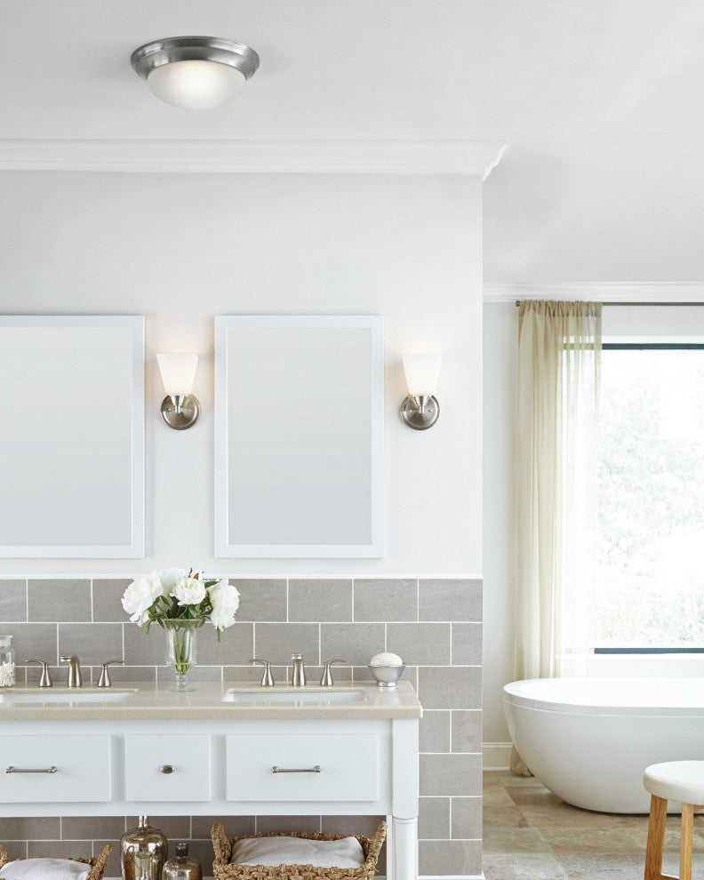 Generation Lighting 75434 Nash 12"W Flush Mount Bowl Ceiling - Brushed Nickel