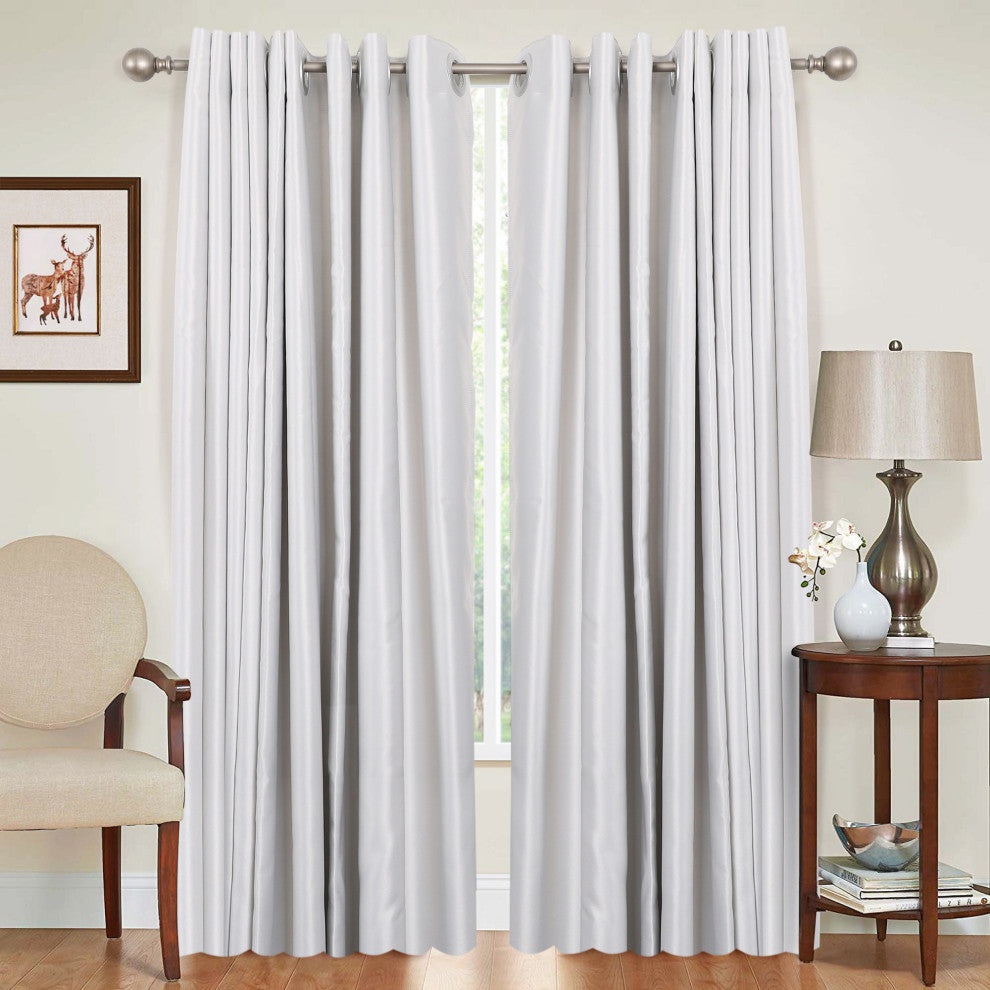 Utopia Alley Curtain Rod with Round Finials, 28-48", Satin Nickel