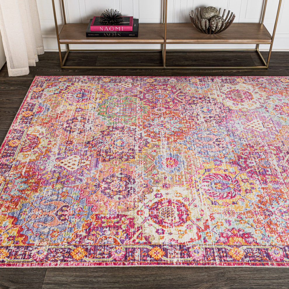 Flori Bohemian Medallion Area Rug, 5x8