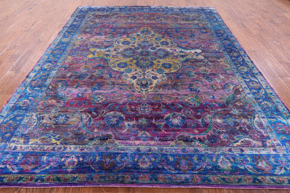 Persian Hand-Knotted Silk Rug 7' 11" X 9' 9" Q6801