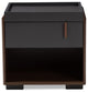 Rikke Two-Tone Gray and Walnut Wood 1-Drawer Nightstand