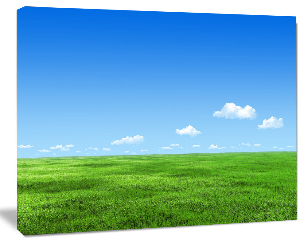 Green Meadow and Blue Sky, Landscape Canvas Art Print, 60x40