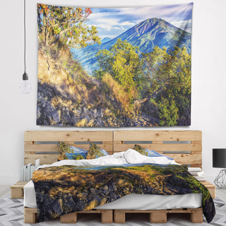 Merbabu Volcano in Java Landscape Wall Tapestry, 80"x68"