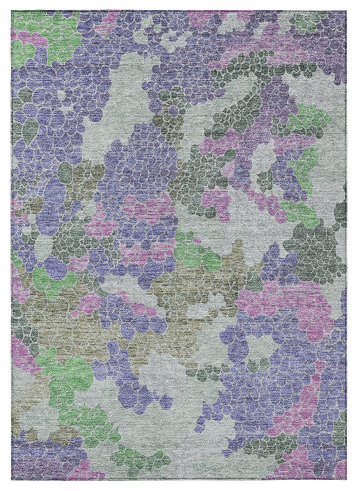 Machine Washable Indoor/Outdoor Chantille ACN1906 Purple 5' x 7'6" Rug