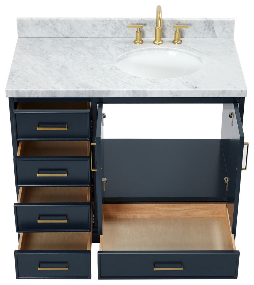 Ariel Stafford 43" Single Right Offset Oval Sink Bathroom Vanity
